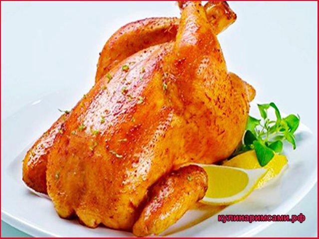 Курица, запеченная в духовке на соли